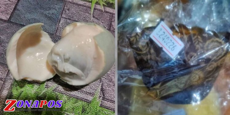 Telur masak yang kondisinya busuk pada paket MBG SMAN 1 Tanjab Barat